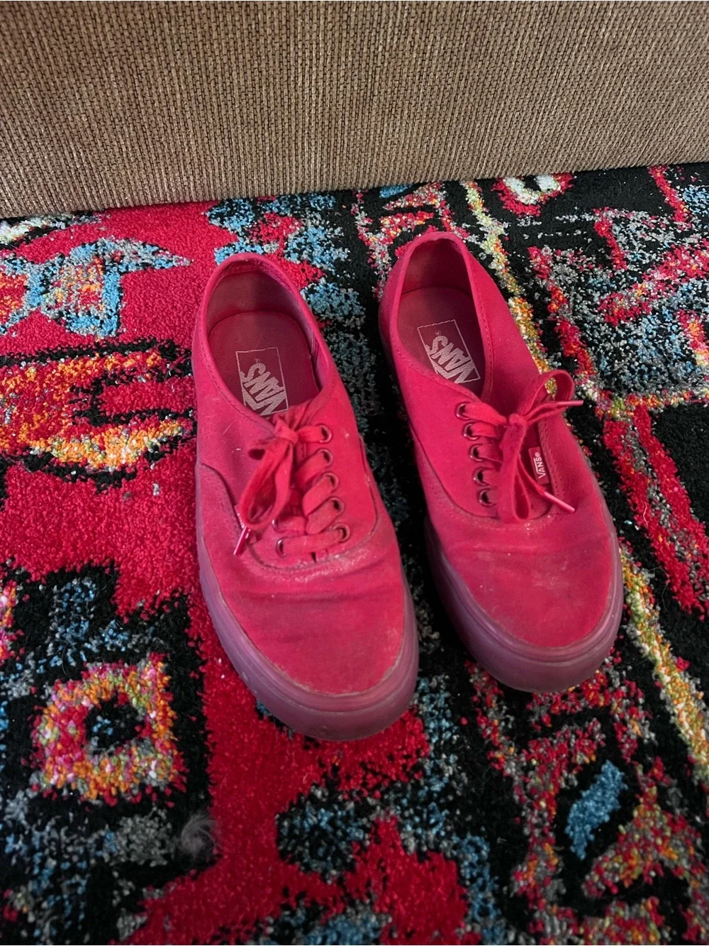 Vans Women’s Low-Top Canvas Sneakers in Bright Pink